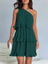 'Hesper' Layered Single Shoulder Mini Dress - Celes Fashion